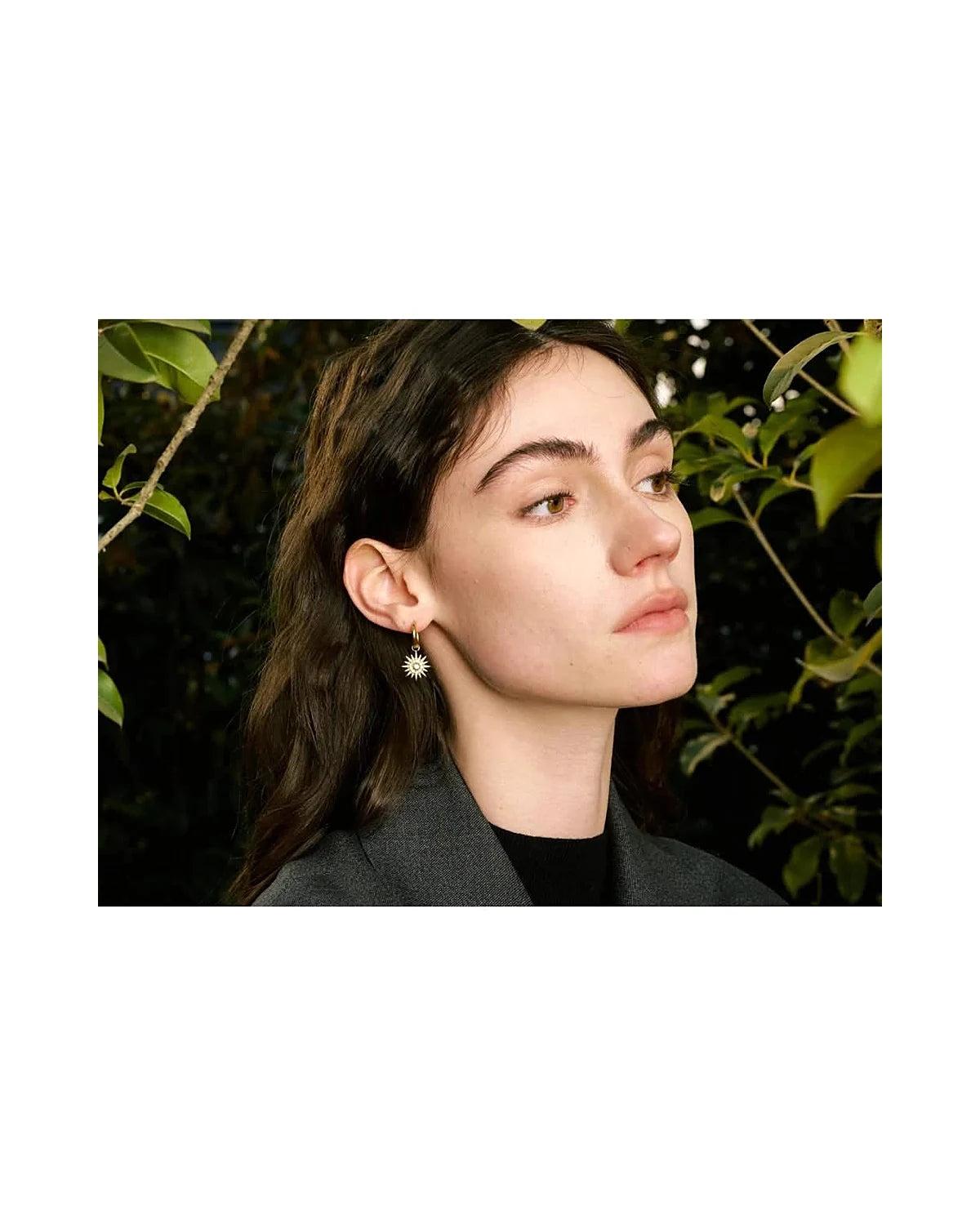 Sun Drop Hoop Earrings - Exquisite Zirconia Sparkle — view 4