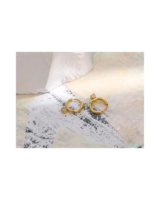 Solitaire Hoop Earrings — view 4