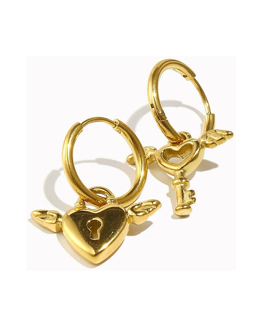 Eden Heart Hoop Earrings — view 5
