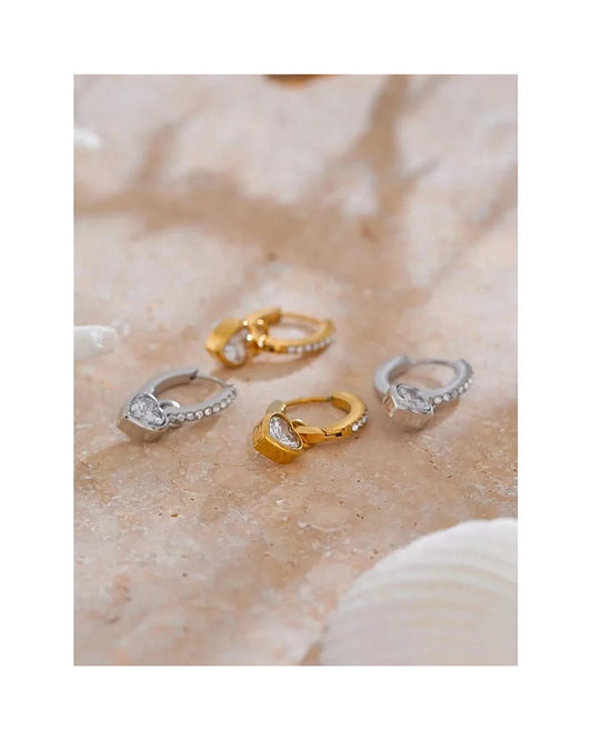Love Drop Earrings – Elegant Heart Hoop Earrings — view 5
