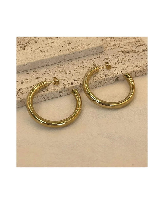 Gold Classic Hoop Earrings for Everyday Glam — gold view 5