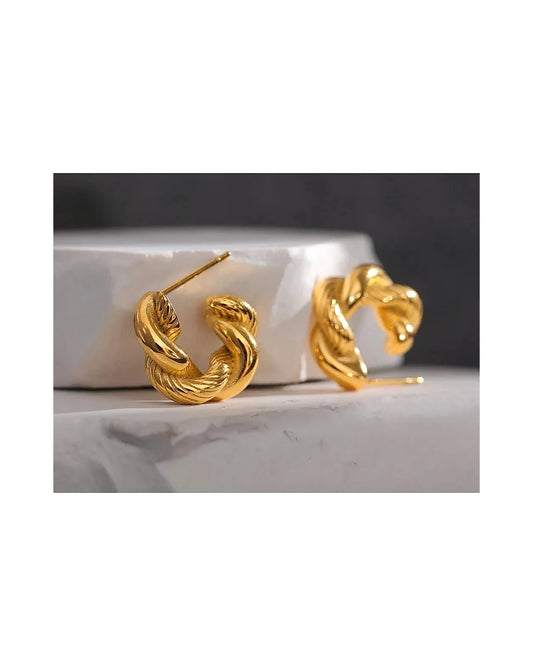 Nautical Hoop Earrings — gold view 5