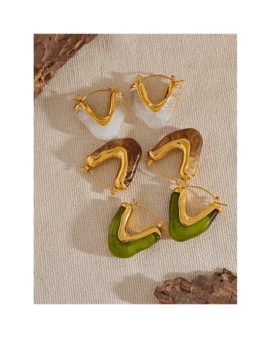 Chevron Hoop Earrings — view 5
