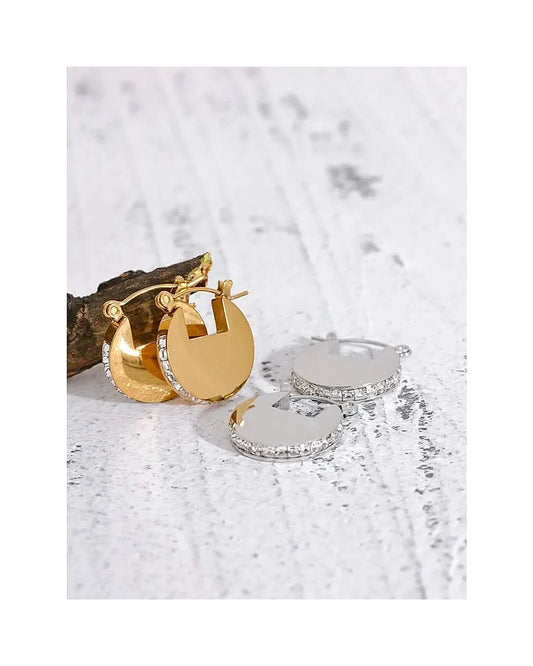 Carved Out Sphere Hoop Earrings — view 5