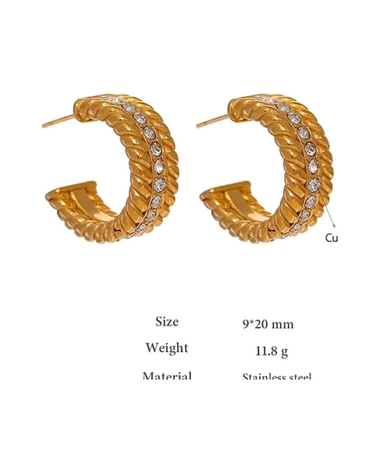 Twist Rope Hoop Earrings — view 5