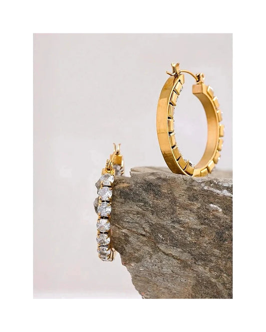 Cubic Zirconia Hoops — view 5