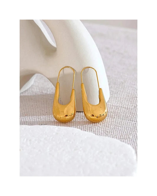 Paperclip Hoop Earrings — gold view 5