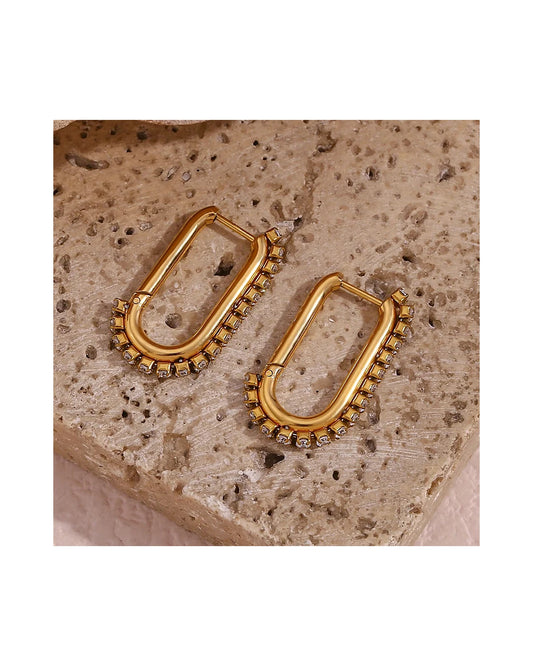 CZ Paved Hoop Earrings — view 5