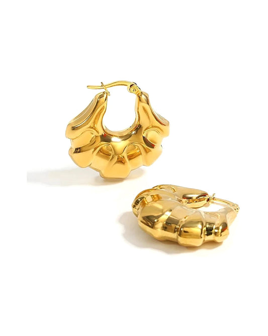 Gold Plated Purse Hoop Earrings - Chic, Lightweight — gold view 5