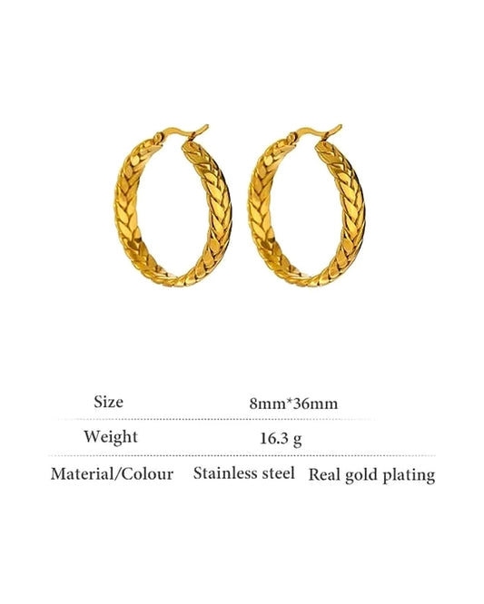 Maat Hoop Earrings — gold view 5
