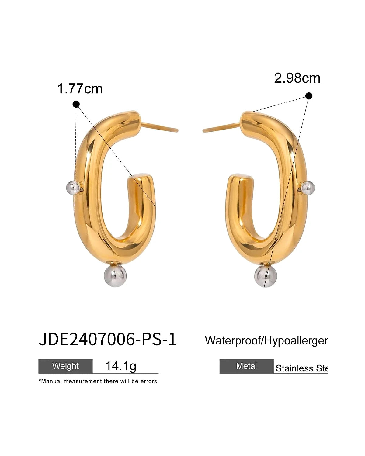 Elegant Gold/Silver Statement Earrings - Fashionable Women's Accessories — view 6