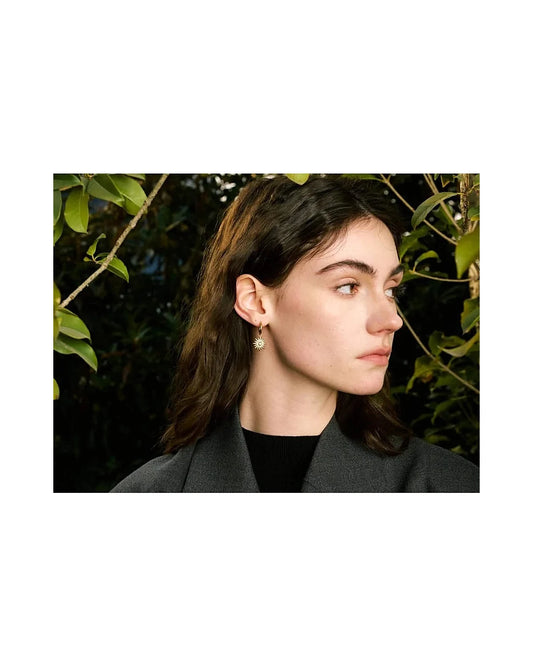 Sun Drop Hoop Earrings - Exquisite Zirconia Sparkle — view 6