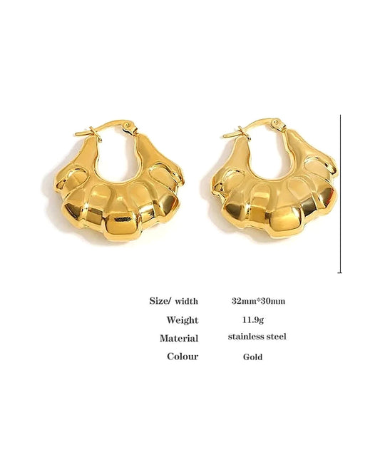 Gold Plated Purse Hoop Earrings - Chic, Lightweight — gold view 6