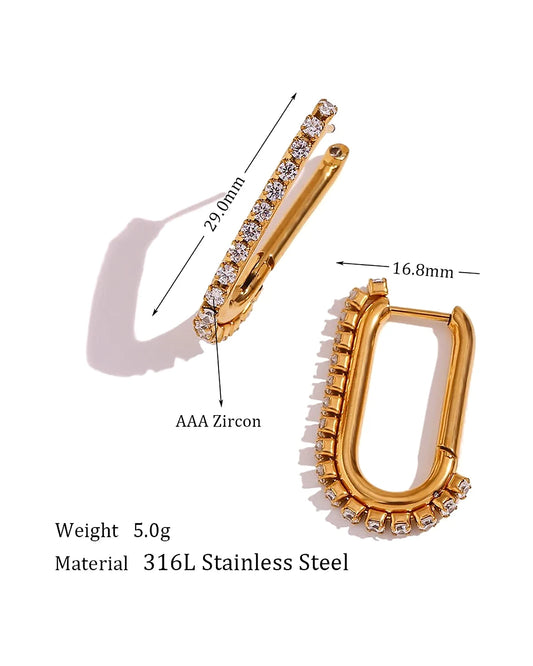 CZ Paved Hoop Earrings — view 6