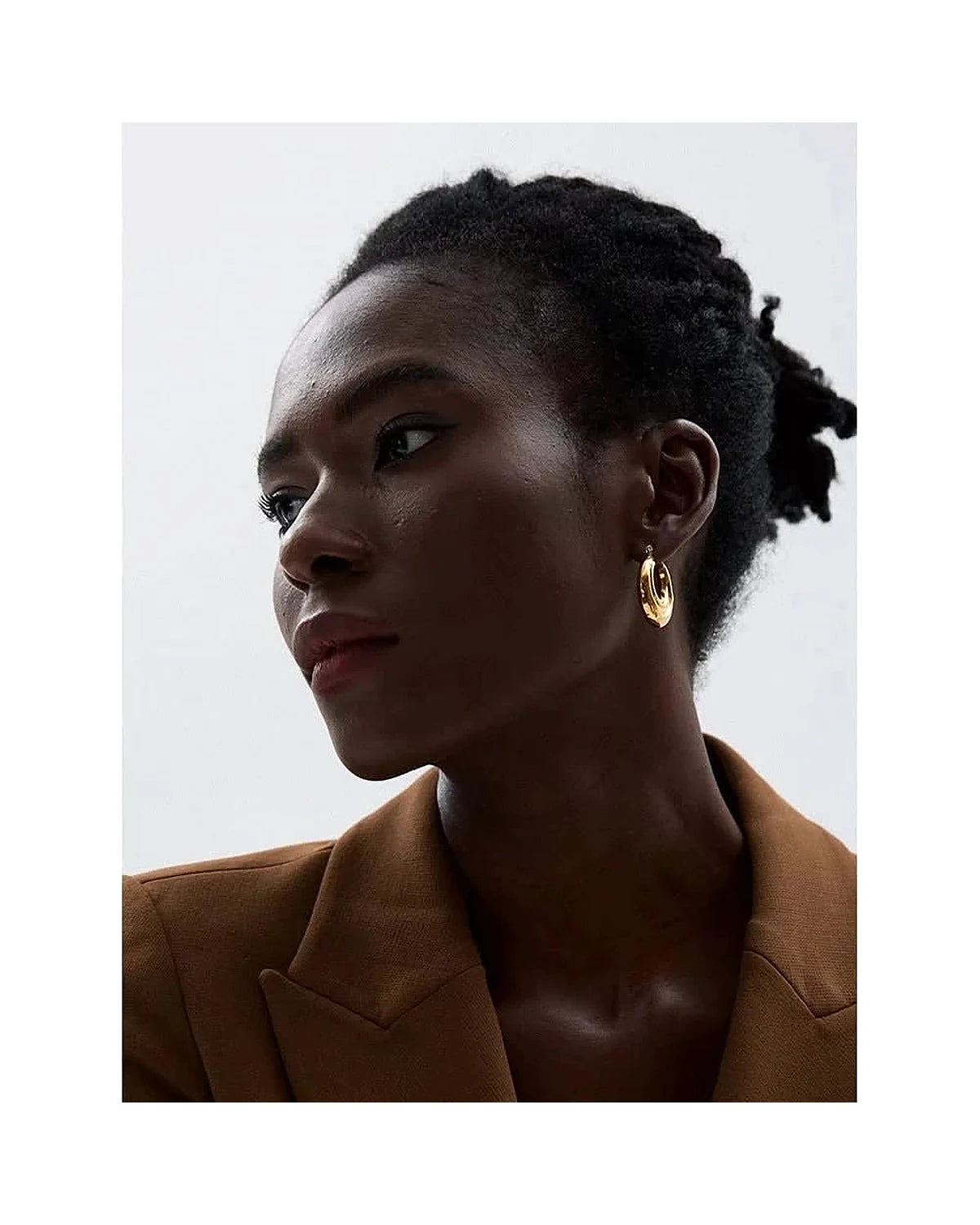 Gold Chunky Hoop Earrings — gold view 6