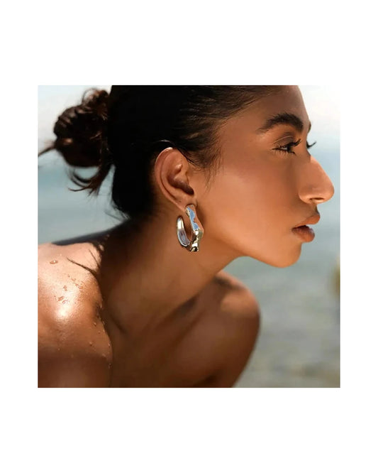 Chic Geometric Petal Earrings - Fashionable Style — view 6