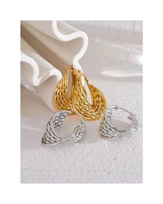 Weaved Spirals Hoop Earrings — view 6