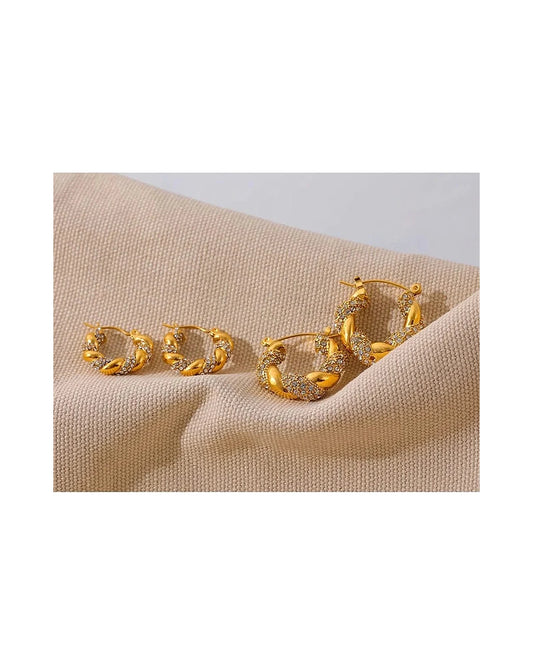 Scrunchie Hoop Earrings — gold view 6
