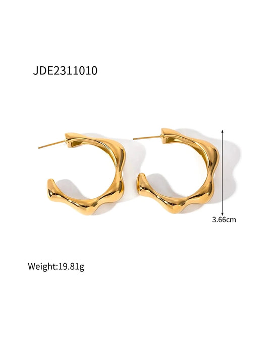 Chic Geometric Petal Earrings - Fashionable Style — view 7