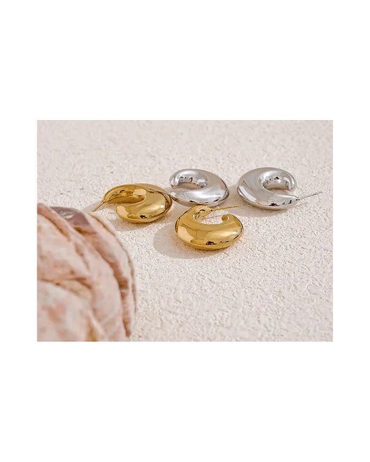C-Shape Chunky Hoop Earrings — view 7