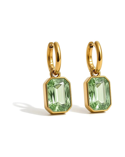 Crystal Drop Huggie Hoop Earrings — view 8