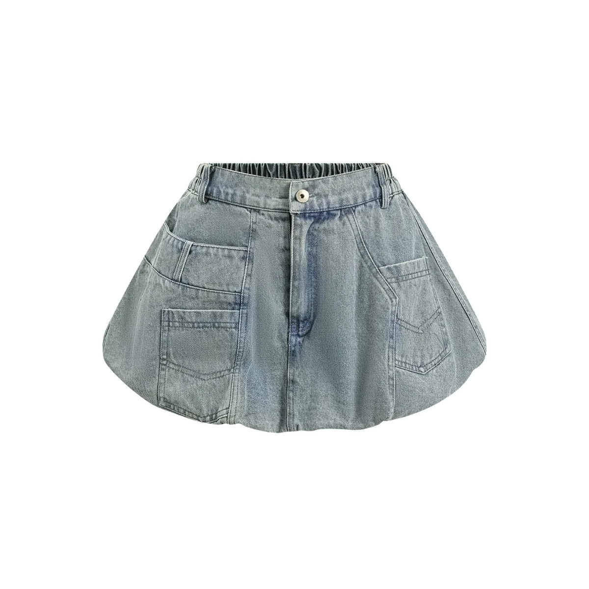 Vintage Denim Mini Skirt - Summer Streetwear Chic — front 2
