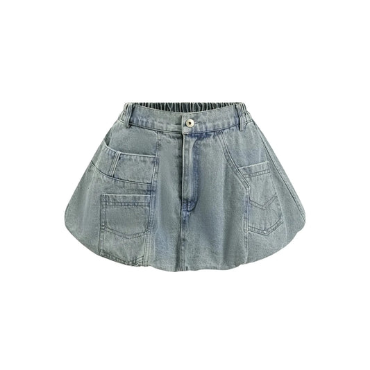 Vintage Denim Mini Skirt - Summer Streetwear Chic — front