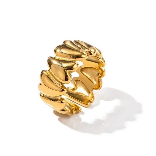 Gold and Silver Vintage Heart Split Ring
