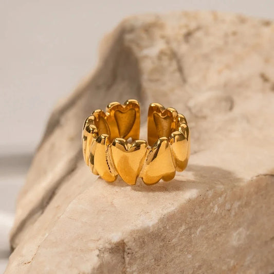 Gold Vintage Heart Split Ring