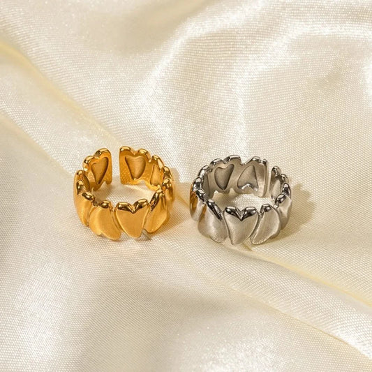 Gold and Silver Vintage Heart Split Ring