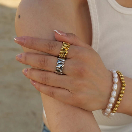 Gold and Silver Vintage Heart Split Ring