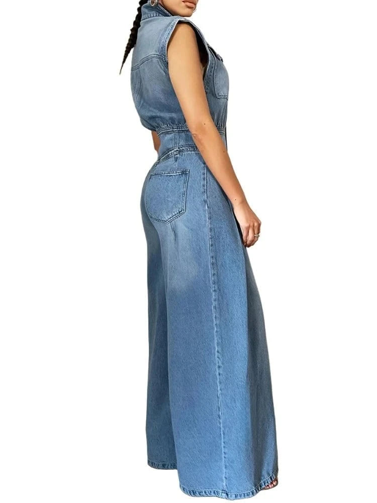 Vintage Loose Denim Jumpsuit