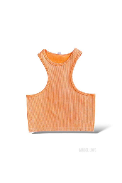 washed racer back tank top