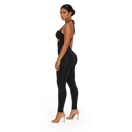 Wear It Out Black Jumpsuit — side