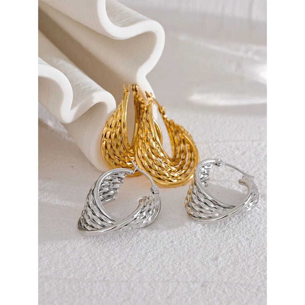 Weaved Spirals Hoop Earrings