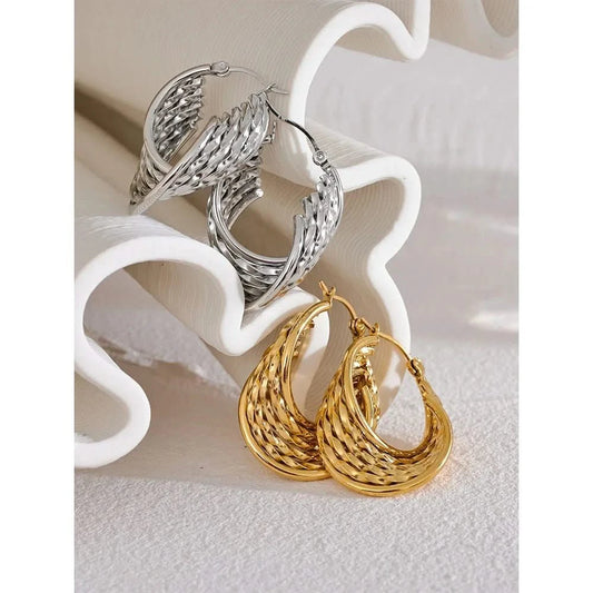Weaved Spirals Hoop Earrings