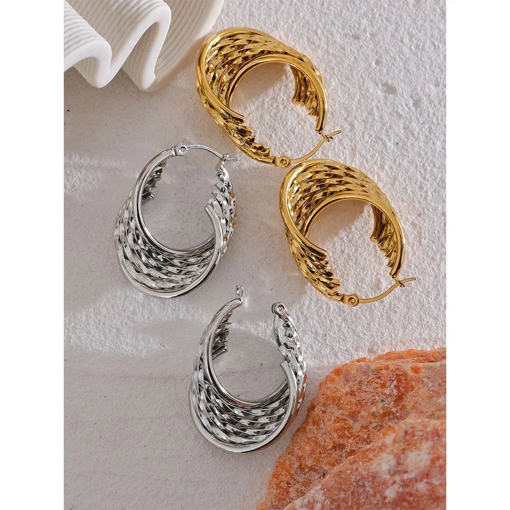 Weaved Spirals Hoop Earrings