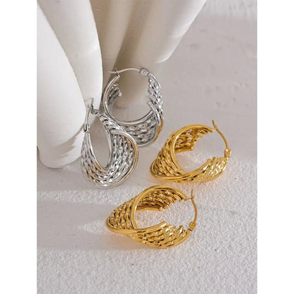 Weaved Spirals Hoop Earrings