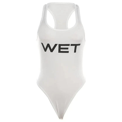 Wet t shirt bodysuit