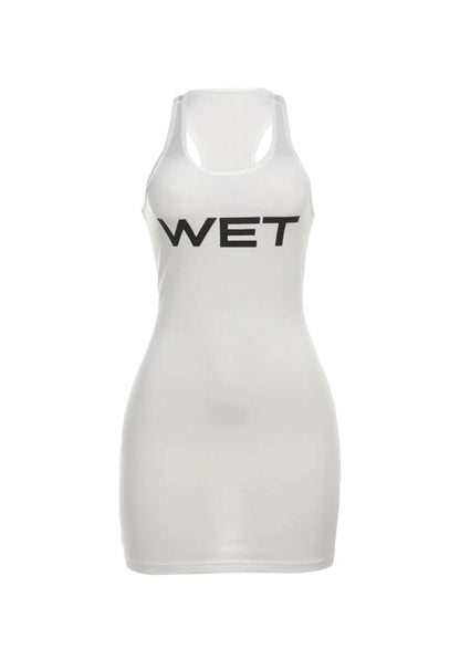 white tank top dress Maxi Nicole Andrews Collection White Tank Top Mini Dress