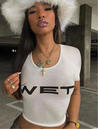 Wet white baby tee - Mabel Love Co - 