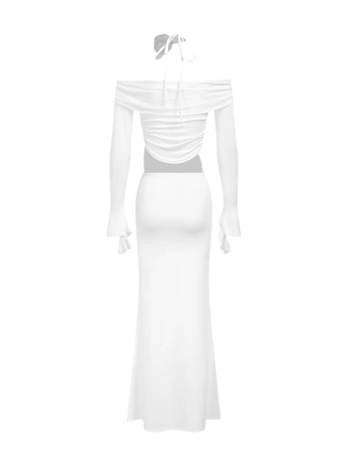 White 2-Piece-Off Shoulder Maxi Set | Mabel Love Co Two-Piece Skirt Set White 2-Piece-Off Shoulder Maxi Set | Mabel Love Co Two-Piece Skirt Set