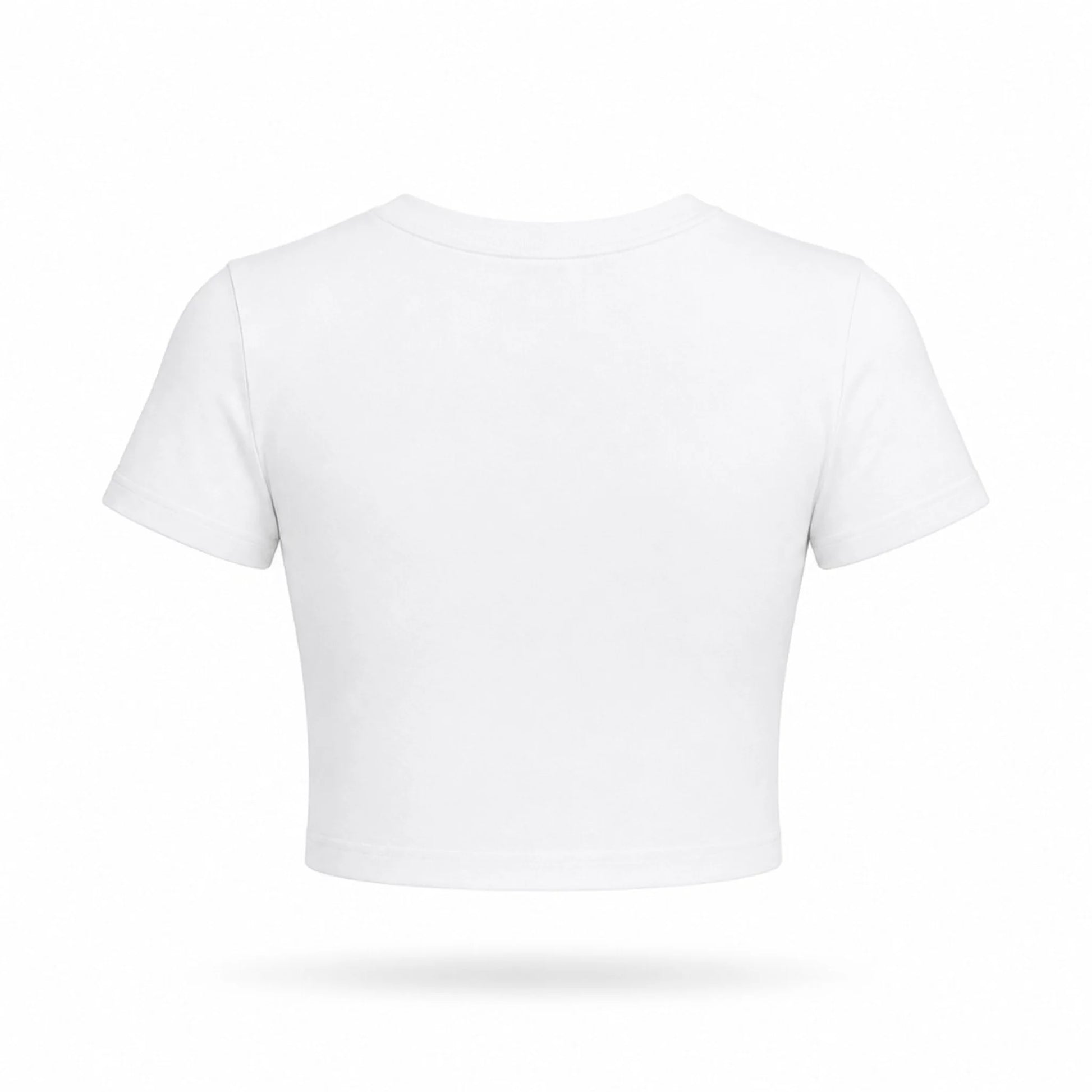 no ice please Fitted Crop Cotton T-Shirt — back