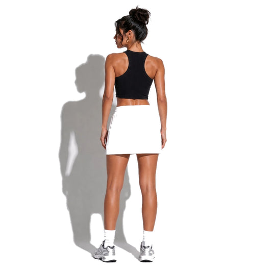 Essential Drawstring Skirt — White back