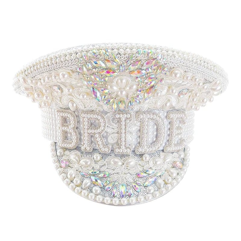 White Bride Luxury Military Hat