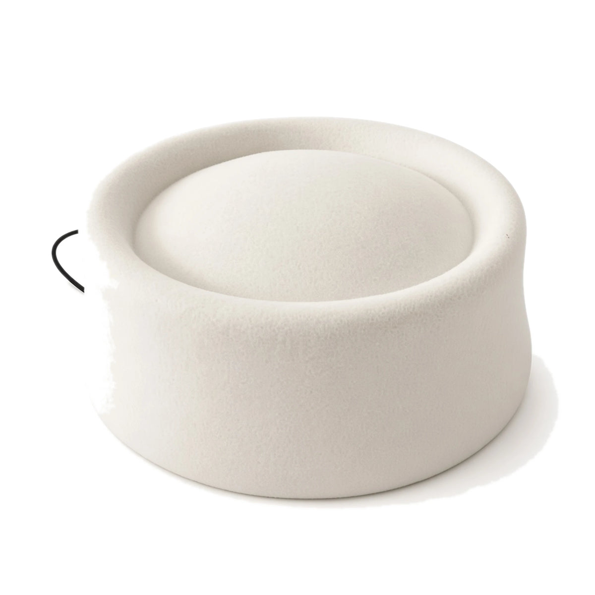 Leopard Print Felt Beret — white front