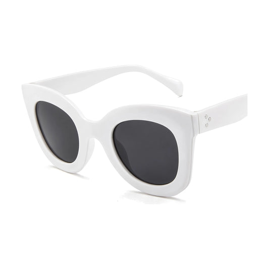 Rivet Cat Eye Sunglasses — white front