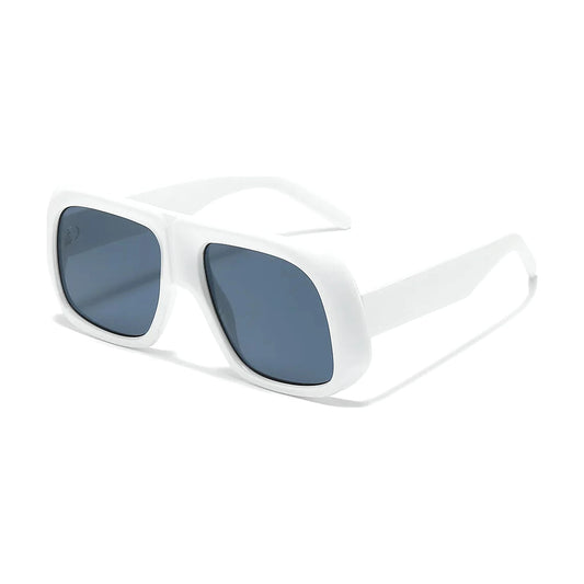 Oversized Square Frame Sunglasses — white front