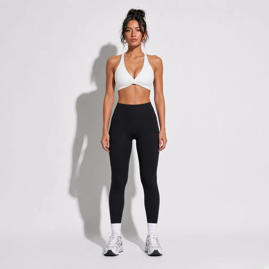 Push up Sports Bra — White front