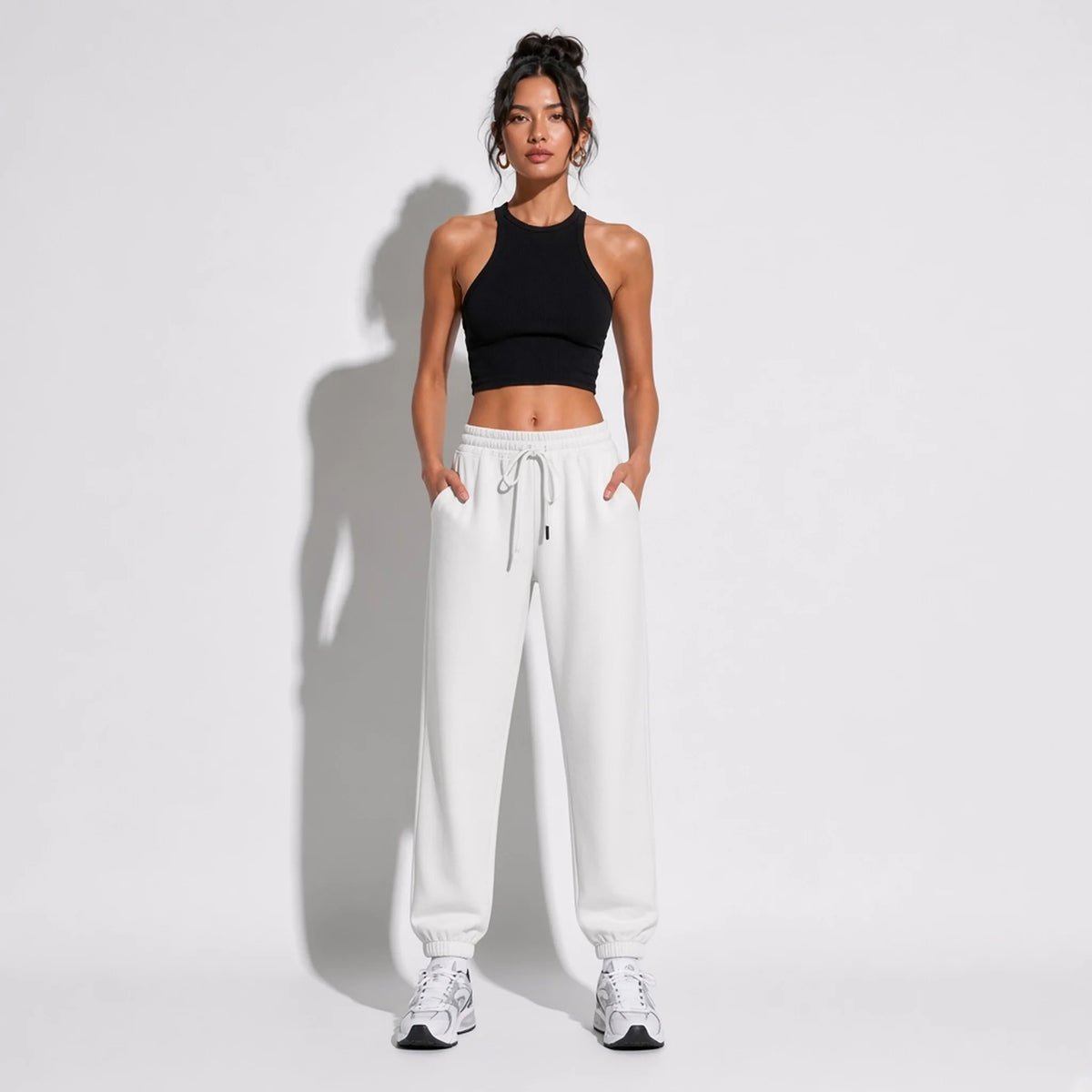 Joggers Pants — White front